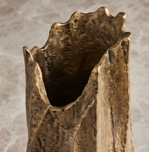 Vase à fleurs moderne en métal doré, texture rocheuse luxueuse, centre de table décoratif, récipient décoratif pour la maison, l'hôtel, vente en gros - Product Image 5