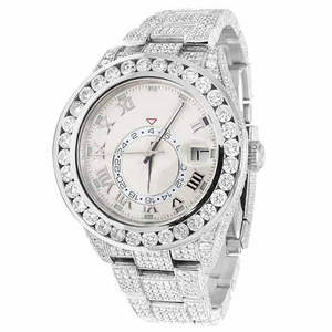 Mens Luxury Leb Grown Diamond Quartz Limited Edition Wrist <b>Watch</b> with Enhanced VVS Clarity Glass Round Dial for Any Occasion - Product Image 1