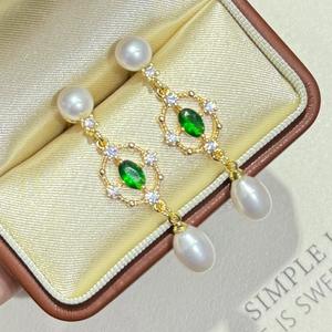 Pendientes Largos de Doble Perla de Alta Calidad, Plata S925 de Zhuji y Perlas Dulces de Agua Dulce, Joyería Fina - Product Image 2