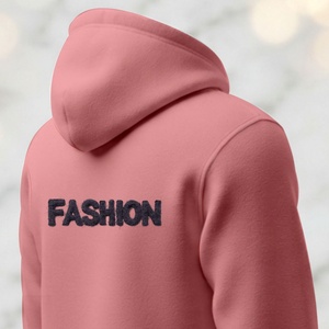 เสื้อฮู้ดดี้คุณภาพพรีเมียมระดับมืออาชีพ สีชมพูพาสเทลแบบยั่งยืน พร้อมป้ายปักโลโก้แบบเชนิลล์สั่งทำพิเศษ ยอดนิยมขายดีอันดับต้นๆ - Product Image 4