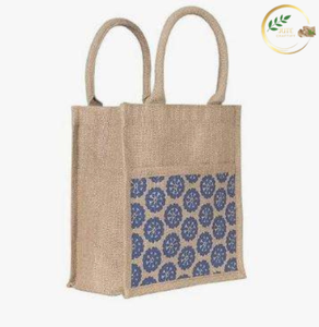 Sac à déjeuner élégant en jute pour femmes et hommes avec fermeture éclair - Product Image 2