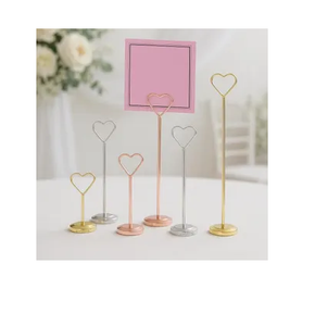 Metal Place Card Holder Desktop Business Card Holder Gold Polished Wire Mold Elegant Circle Clip Desktop Display <b>Table</b> <b>Numbers</b> - Product Image 3