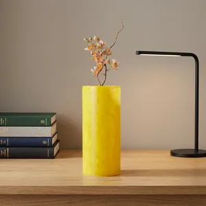 RFCrafts High Quality Resin Floor Flower <b>Vase</b> Modern Home Decor Yellow Linear Table <b>Vase</b> - Product Image 2