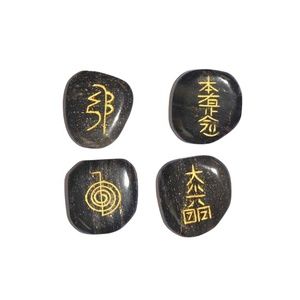 Grossiste et fournisseur de pierres de cristal naturelles de guérison, ensemble de symboles Reiki en aventurine bleue - Product Image 1