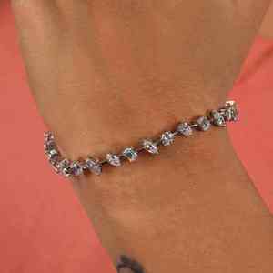 Moissanite Multi Cut Moissanite Diamond Tennis <b>Bracelet</b> <b>Solid</b> <b>Silver</b> Mixed Shape Wedding Bride Gift Elegant Tennis <b>Bracelet</b> - Product Image 2