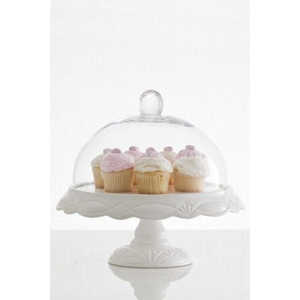 Supports à gâteaux en métal au design attrayant avec couvercle en verre, présentoir à desserts rond de haute qualité, accessoires pour gâteaux d'anniversaire à domicile - Product Image 1