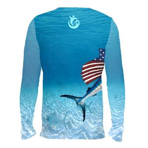 Artsu — chemise de pêche de performance, impression personnalisée sur marlin, manches longues, 100% polyester, UPF50 - Product Image 4
