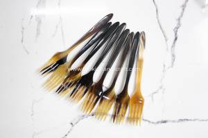 Handcrafted Buffalo Horn Fork Polished Rustic Brown <b>Yellow</b> Tableware Decorative Cutlery Home Decoration Antique Style - Product Image 3