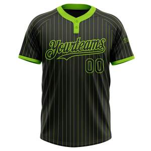 Maillot de softball unisexe personnalisé à transfert thermique, uniforme d'équipe, deux boutons, manches courtes, motif uni, séchage rapide - Product Image 4