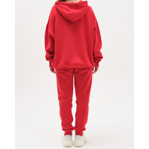 Custom Made Drop Shoulder Plus Size Streetwear Solid Lace 100% Cotton Breathable Winters Warm Women's Pullover Tracksuit - Product Image 6