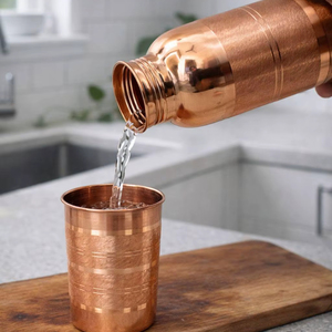 Eco Friendly <b>Copper</b> Luxury <b>Drinking</b> <b>Bottle</b> with Large Capacity-Sustainable Reusable Hydration for Zero Waste Lifestyle Daily Use - Product Image 1