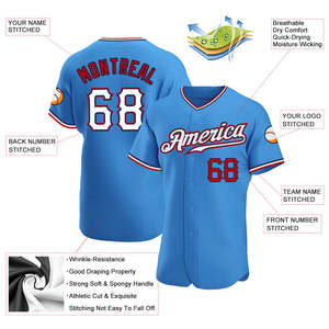 Camiseta Deportiva Personalizada de Béisbol con Sublimación OEM, 100% Poliéster, Cierre de Botones, Nombre y Número del Equipo - Product Image 4