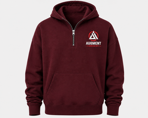 Men's Embroidered Quarter <b>Zip</b> <b>Hoodie</b> Fleece Hooded Sweatshirt Kangaroo <b>Pocket</b> Casual Sportswear OEM - Product Image 1