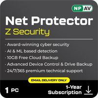 Net Protector Antivirus 2026 Z Security para 1 Usuario, 2 Años, Software de Protección de Datos Empresariales, Archivo GST, Copia de Seguridad