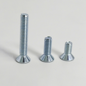 Ready to Ship #8 Blue White Zinc Plated Phillips Countersunk <b>Flat</b> Head Machine <b>Screw</b> Full Thread Fastener Custom Length - Product Image 4