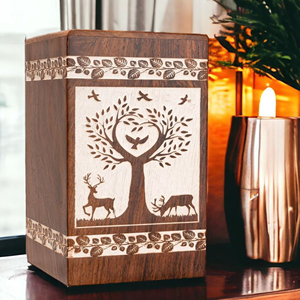 Wooden Keepsake Urn for Memorial Ash Storage Artisan Handmade Wooden Ash Urn by AYAANS - Product Image 3