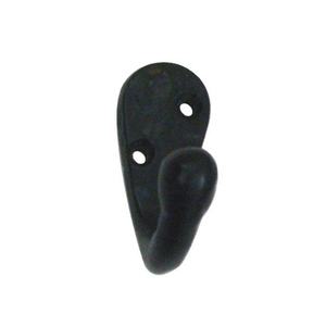 Black Coated Metal Wall <b>Hook</b> Set of 2 for Home <b>Bathroom</b> Door Decorative Use Wall Mounted Anti-Rust Space Saving - Product Image 1