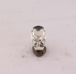 Natural Blue Topaz <b>Ring</b> 925 Sterling Silver Vintage Style Genuine Blue Gemstone <b>Ring</b> for Women Handcrafted <b>Boho</b> Fine Jewelry - Product Image 3