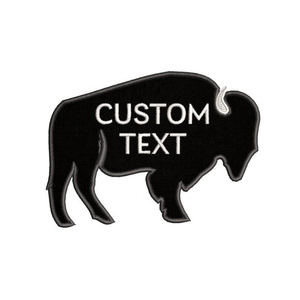 Chibi Embroidered Eco-Friendly Flag Pattern Custom Logo Patch <b>Sew</b>-On Fabric Badge Bison Silhouette Shape Safety <b>Pin</b> Attachment - Product Image 6