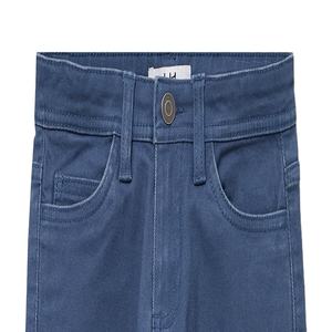 Pantalon en coton slim fit pour garçons, bleu foncé, décontracté, tendance, lavé, respirant, avec fermeture éclair et passants de ceinture, coupe confortable - Product Image 3