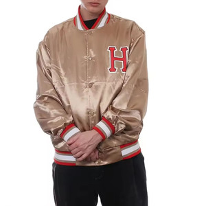 Chaqueta Bomber Personalizada de Seda Satinada Ecológica, Moda Primavera 2026, Venta al Por Mayor, Bordado con Logotipo y Color Personalizados - Product Image 3