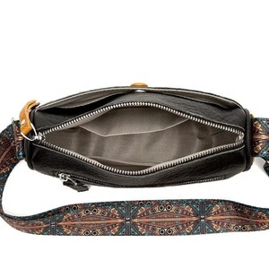 Genuine Green Leather Handmade Sling Bag With Adjustable Jacquard <b>Shoulder</b> <b>Strap</b> English Style Top Indian Supplier Manufacturer - Product Image 3