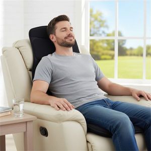 Heated Massage <b>Chair</b> <b>Pad</b> with 10 Motors (Black) 4 Body Zones 5 Programs 3 Speeds 113 Degrees F Heat - Product Image 5