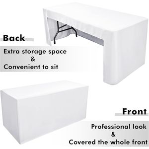 Set di 2 Copritavoli Bianchi con Retro Aperto per Tavoli Rettangolari da 6 Piedi, Lavabili, per Feste Natalizie - Product Image 2