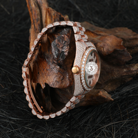 Montre mécanique de luxe de qualité supérieure entièrement sertie de diamants Moissanite blancs, bracelet en acier inoxydable, prix compétitif pour hommes