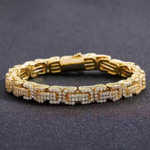 Collar de Cadena con Incrustaciones de Diamantes para Hombre, Chapado en Rodio, con Diamantes Moissanite de Corte Brillante Redondo, Joyería Hip Hop - Product Image 3