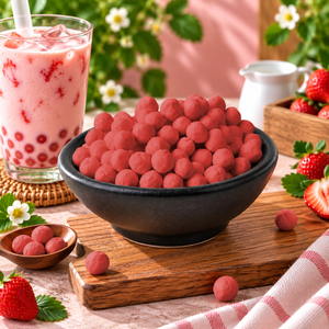ไข่มุกบัวลอยสีชมพูฟูเชีย คุณภาพพรีเมียม ยี่ห้อ KEI FU สำหรับชงชาไข่มุก ขายส่งจากโรงงาน - Product Image 3