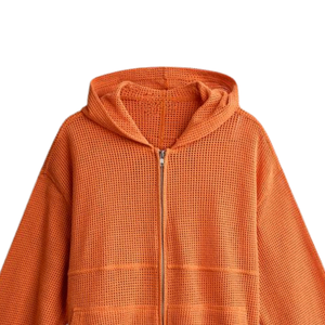 Custom Men's Cropped Full Zip Hoodie Cotton Blend Fleece Hooded Sweatshirt Custom Logo OEM ODM Apparel Manufacturer - Product Image 3