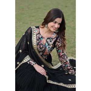 LIKSHA BLACK <b>COLOUR</b> PREMIUM READYMADE GOWN WITH DUPATTA <b>SET</b>-LC-1090 - Product Image 2