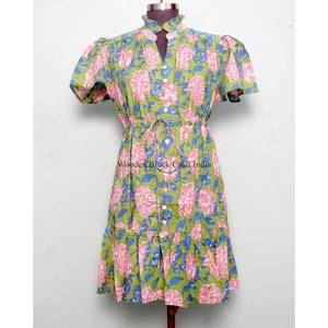 Vestidos de Playa Cortos de Verano para Mujer, Estilo Único, Hechos con Algodón Suave de Primera Calidad, Vestido de Manga Corta para Mujer - Product Image 1