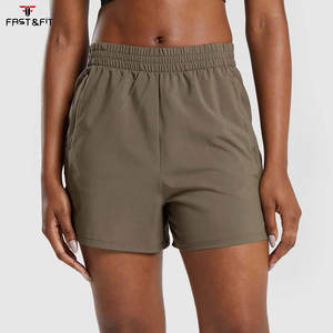 Shorts de sport et de yoga taille haute respirants 100 % coton pour femme, effet push-up, fins, pour l'été, fitness, course en extérieur, motif à carreaux - Product Image 1