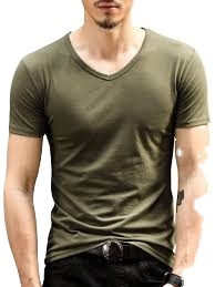 T-shirt Homme Col V Manches Courtes Coupe Épaules Tombantes Dernière Mode 100% Coton Tricoté Écologique Respirant Vente en Gros OEM Export - Product Image 4