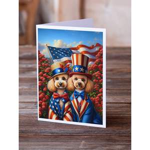 All American Poodle Whimsical A7 Tarjetas de felicitación Paquete de 8 tarjetas de notas en blanco con sobres Tamaño 5x7 - Product Image 2