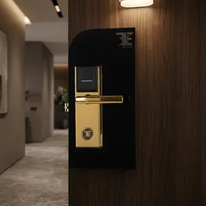 Serrure de porte intelligente TES 301 SB Or Rose pour hôtel avec système de contrôle d'accès par clé mobile RFID - Serrure numérique sécurisée - Product Image 6