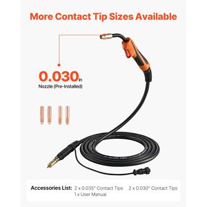 Torcia per saldatura MIG Miller M15/M150 di ricambio da 150A con cavo da 4,5 m e 5 punte di contatto - Categoria Prodotto: Torce per saldatura - Product Image 4
