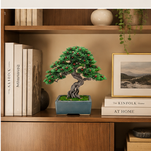 Arbre Bonsaï Artificiel en Gros, Sculpture en Fil Métallique Faite à la Main avec Feuilles Vertes et Baies Rouges pour la Décoration Intérieure - Product Image 6