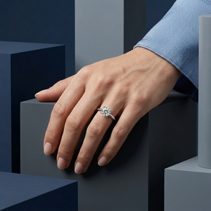 Anillo de Compromiso con Diamante Cultivado en Laboratorio de Corte Redondo de 2 Quilates, Certificado por IGI, en Platino Sólido PT950, Joyería de Lujo para Mujer - Product Image 4