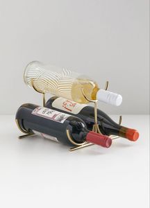 Porte-bouteille à vin en fer sculptural moderne pour une présentation unique sur table et une décoration intérieure haut de gamme - Product Image 3
