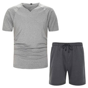 Custom Made Men's Summer 2 Pieces Short T-Shirt <b>Set</b> Summer Wear Comfortable Blank T-shirt Shorts Men <b>Twin</b> <b>Sets</b> for Sale OEM ODM - Product Image 1