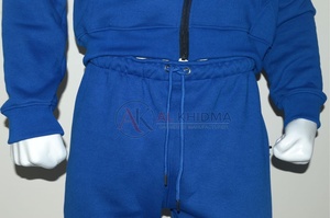 Ensemble de survêtement premium bleu roi en molleton régulier avec sweat à capuche et pantalon de jogging, 140g, 100% coton biologique, respirant, anti-rétrécissement, hiver, personnalisable - Product Image 4