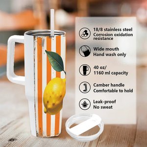Gobelet isotherme personnalisé avec logo, 40 oz, en acier inoxydable, avec poignée, pour cadeaux d'équipe - Product Image 5