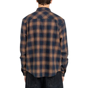 Camisas de Franela a Cuadros Oscuros de Alta Calidad para Otoño, Camisas de Manga Larga a la Moda con Estampado de Cuadros Rojos de Poliéster y Elastano para Hombre - Product Image 5