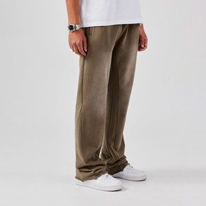 Heavyweight 100% Cotton Men's Trouser Acid Washed Sulphur Oversized Pants Casual Style Baggy <b>Flared</b> <b>Sweatpants</b> <b>Wholesale</b> Rate - Product Image 3