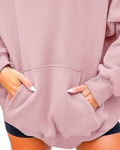 Sweat à capuche pour femme Solid Trader, texture premium, isolé, chaud, élégant, décontracté, silhouette moderne - Product Image 4