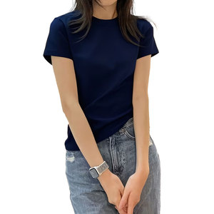 Solid Trader Best Selling Comfort Breathable Flexible Stitching Daily Essential Plain <b>Top</b> Trendy Fashionable Women Tee Shirt - Product Image 4
