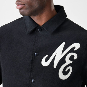 Veste de coach unisexe à col montant, imperméable, écologique, épaisse, rembourrée de duvet, avec logo imprimé, personnalisable, doublée, unie, devant uni - Product Image 6
